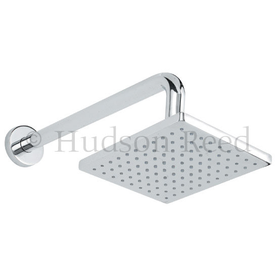 Hudson Reed Square Sheer Fixed Shower Head & Arm - Chrome - A3242 Large Image