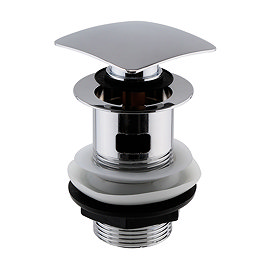 Hudson Reed Square Slotted Sprung Plug Basin Waste - Chrome - EK307 Large Image