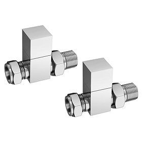 Arezzo Square Straight Radiator Valves - Chrome