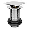 Square Unslotted Click Clack Basin Waste - Chrome Large Image