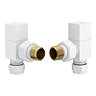 Square White Angled Radiator Valve Large Image