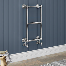 Chatsworth Traditional 700 x 400mm Chrome Cloakroom Towel Rail Large Image