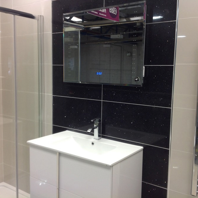 Stardust Quartz Black Wall and Floor Tile - 600 x 300mm Profile Large Image