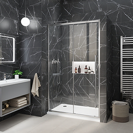Stefano Black Marble Effect Wall Tiles - 300 x 600mm