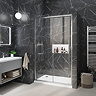 Stefano Black Marble Effect Wall Tiles - 300 x 600mm