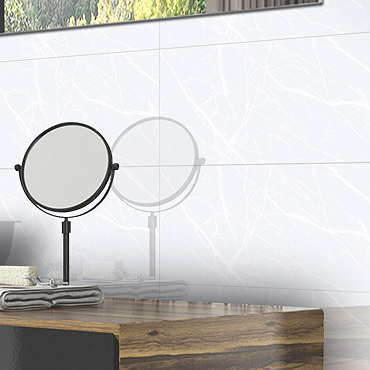 Stefano White Marble Effect Wall Tiles - 300 x 600mm