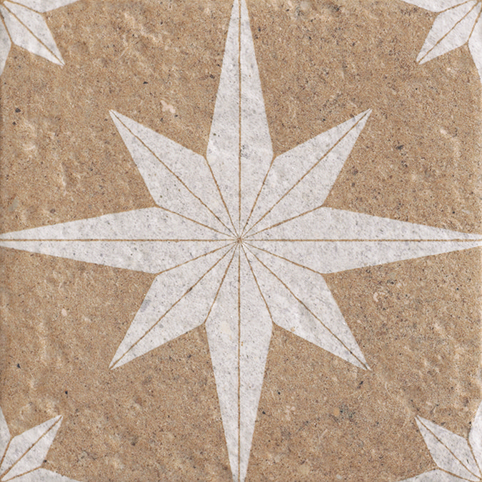 Stellar Sand Star Patterned Wall and Floor Tiles - 200 x 200mm