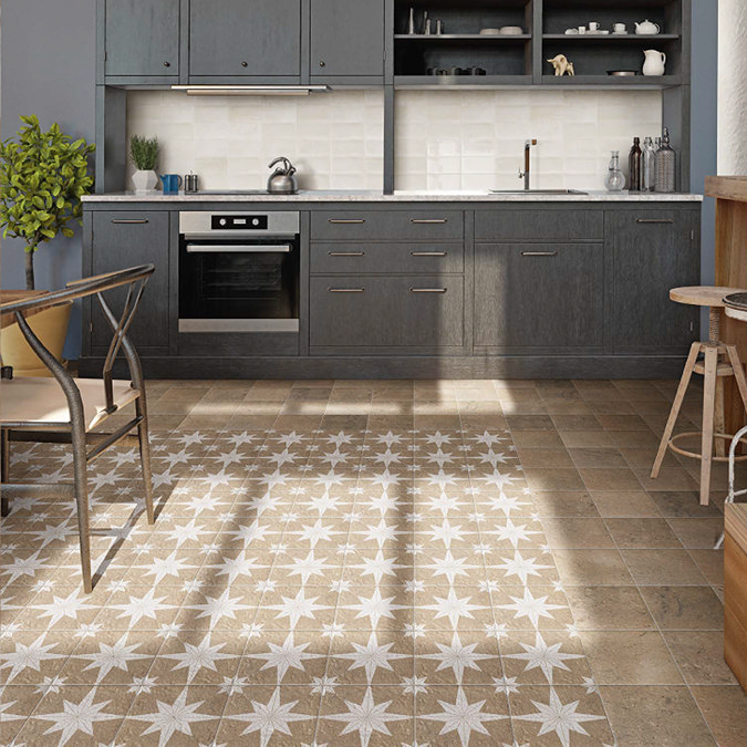 Stellar Sand Star Patterned Wall and Floor Tiles - 200 x 200mm