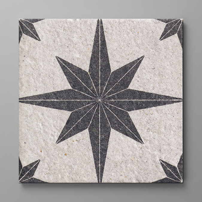 Stellar White Patterned Wall and Floor Tiles - 200 x 200mm