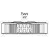 Stelrad 450 x 1100mm Compact Horizontal Line Concept K2 Type 22 White Double Panel Radiator