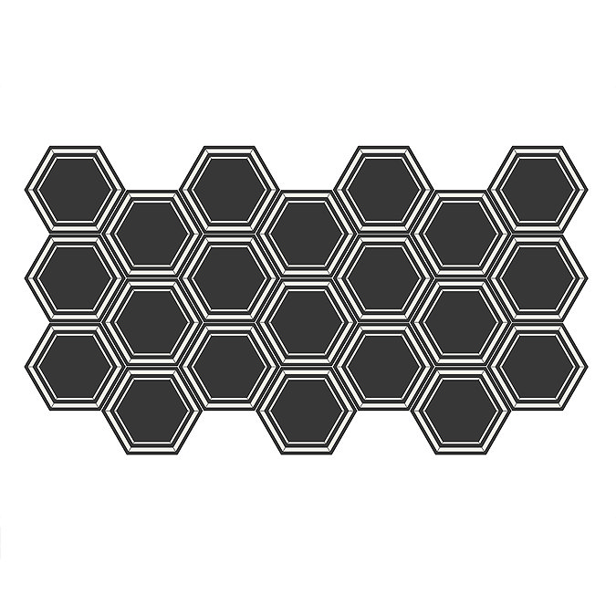 Stonehouse Studio Adelphi Black Hexagon Wall & Floor Tiles - 225 x 225mm