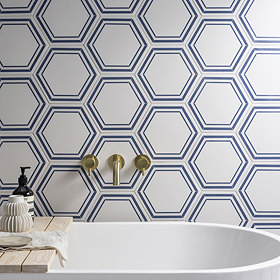 Stonehouse Studio Adelphi Navy Hexagon Wall & Floor Tiles - 225 x 225mm