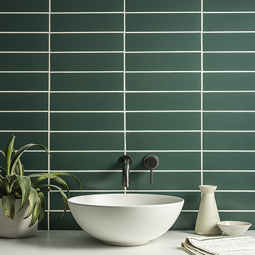 Stonehouse Studio Alvero Dark Green Wall Tiles - 75 x 300mm