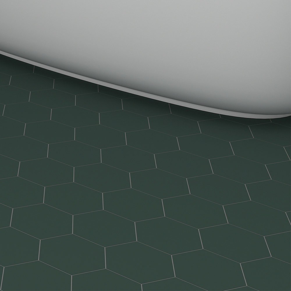 Stonehouse Studio Alvero Hexagon Dark Green Wall and Floor Tiles 150