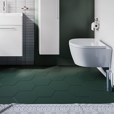 Stonehouse Studio Alvero Hexagon Dark Green Wall Tiles - 150 x 170mm