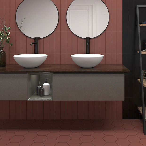 Stonehouse Studio Alvero Hexagon Rust Wall and Floor Tiles - 150 x 170mm