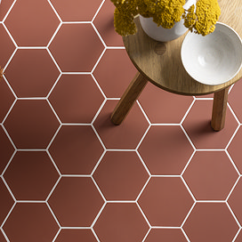 Stonehouse Studio Alvero Hexagon Rust Wall and Floor Tiles - 150 x 170mm