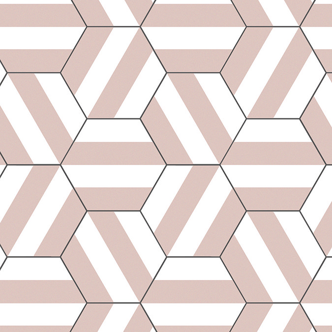Stonehouse Studio Amalfi Blush Hexagon Wall & Floor Tiles - 225 x 259mm