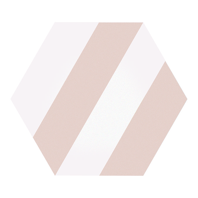 Stonehouse Studio Amalfi Blush Striped Hexagon Wall & Floor Tiles - 225 x 259mm