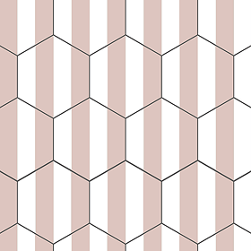 Stonehouse Studio Amalfi Blush Striped Hexagon Wall & Floor Tiles - 225 x 259mm