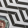 Stonehouse Studio Amalfi Jet Striped Hexagon Wall & Floor Tiles - 225 x 259mm