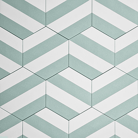 Stonehouse Studio Amalfi Olive Striped Hexagon Wall & Floor Tiles - 225 x 259mm