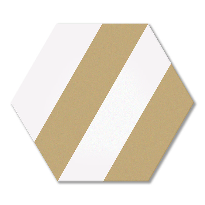 Stonehouse Studio Amalfi Saffron Striped Hexagon Wall & Floor Tiles - 225 x 259mm