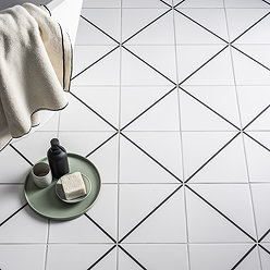 Stonehouse Studio Ascent White Geometric Wall and Floor Tiles - 225 x 225mm