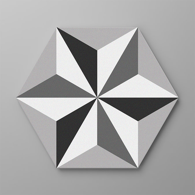 Stonehouse Studio Astral Graphite Hexagon Wall & Floor Tiles - 225 x 259mm