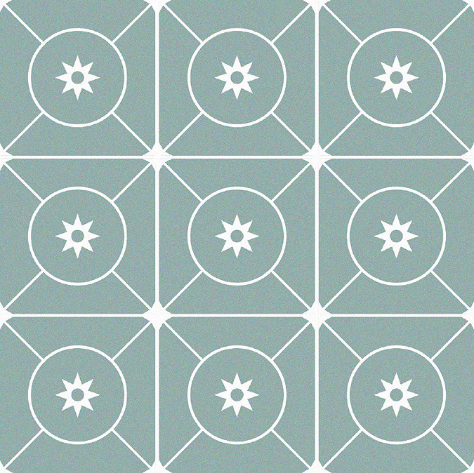 Stonehouse Studio Athena Aqua Patterned Wall and Floor Tiles - 225 x 225mm