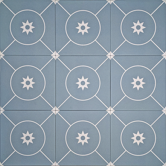 Stonehouse Studio Athena Aqua Patterned Wall and Floor Tiles - 225 x 225mm