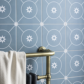 Stonehouse Studio Athena Aqua Patterned Wall and Floor Tiles - 225 x 225mm