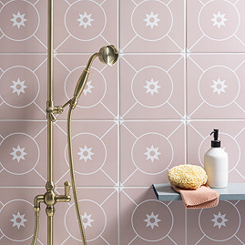 Stonehouse Studio Athena Blush Patterned Wall and Floor Tiles - 225 x 225mm