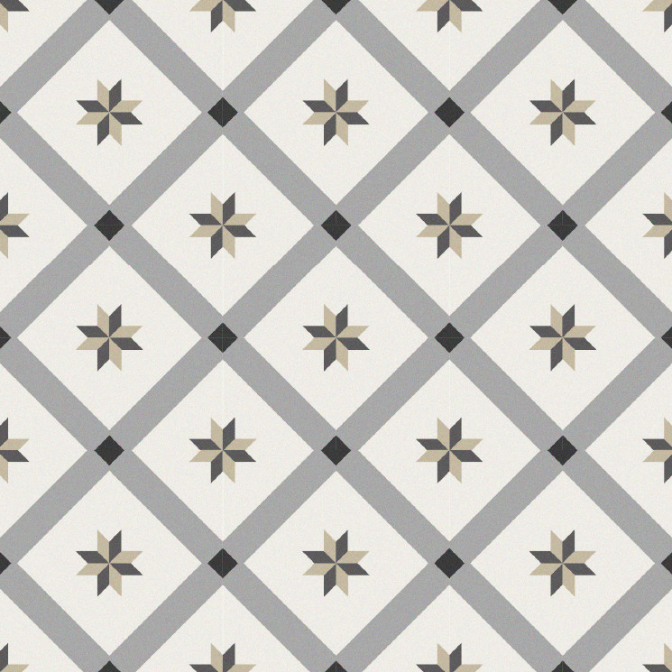Stonehouse Studio Bakewell Charcoal Patterned Wall and Floor Tiles - 225 x 225mm
