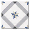 Stonehouse Studio Bakewell Navy Patterned Wall and Floor Tiles - 225 x 225mm