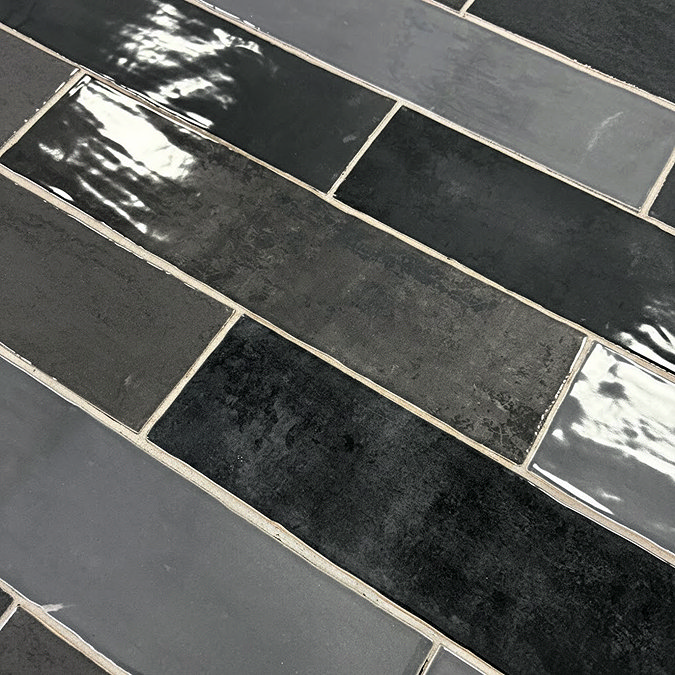 Stonehouse Studio Beauvais Rustic Graphite Zellige Effect Wall Tiles 75 x 300mm