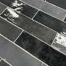 Stonehouse Studio Beauvais Rustic Graphite Zellige Effect Wall Tiles 75 x 300mm