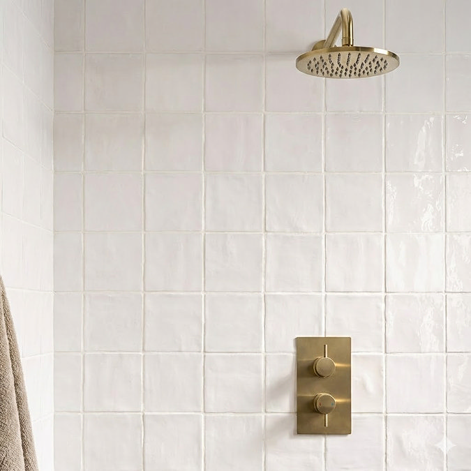 Stonehouse Studio Beauvais Rustic White Zellige Effect Wall Tiles 130 x 130mm