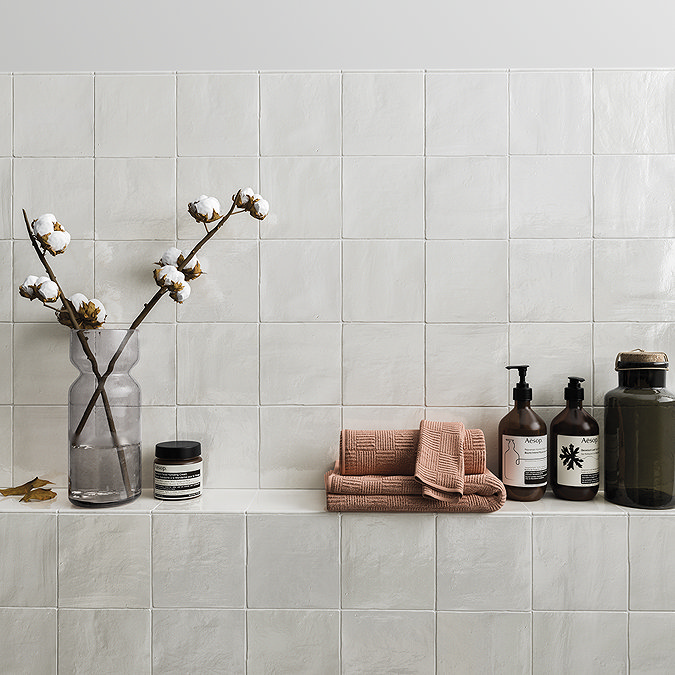 Stonehouse Studio Beauvais Rustic White Zellige Effect Wall Tiles 130 x 130mm
