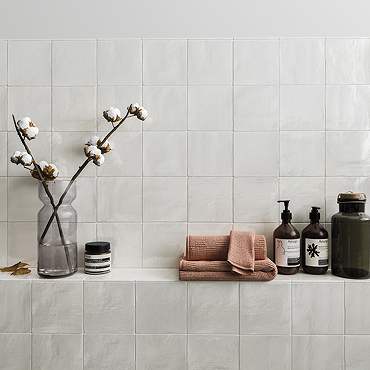 Stonehouse Studio Beauvais Rustic White Zellige Effect Wall Tiles 130 x 130mm