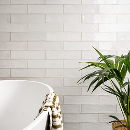 Stonehouse Studio Beauvais Rustic White Zellige Effect Wall Tiles 75 x 300mm