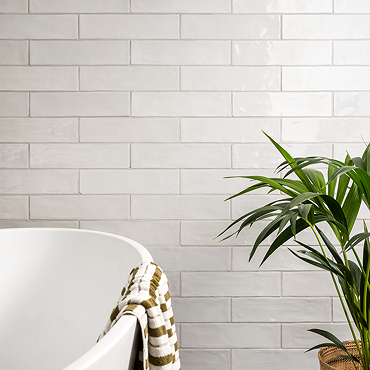 Stonehouse Studio Beauvais Rustic White Zellige Effect Wall Tiles 75 x 300mm