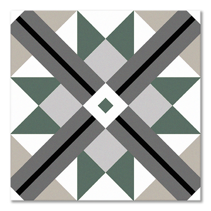 Stonehouse Studio Bentley Clover Geometric Patterned Wall and Floor Tiles - 225 x 225mm