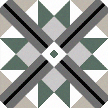 Stonehouse Studio Bentley Clover Geometric Patterned Wall and Floor Tiles - 225 x 225mm