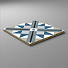 Stonehouse Studio Bentley Prussian Blue Geometric Patterned Wall and Floor Tiles - 225 x 225mm