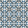 Stonehouse Studio Bentley Prussian Blue Geometric Patterned Wall and Floor Tiles - 225 x 225mm
