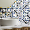 Stonehouse Studio Bentley Prussian Blue Geometric Patterned Wall and Floor Tiles - 225 x 225mm