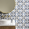 Stonehouse Studio Bentley Prussian Blue Geometric Patterned Wall and Floor Tiles - 225 x 225mm