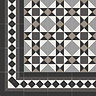 Stonehouse Studio Buxton Charcoal Border Patterned Wall and Floor Tiles - 225 x 225mm