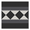 Stonehouse Studio Buxton Charcoal Border Geometric Patterned Wall and Floor Tiles - 225 x 225mm